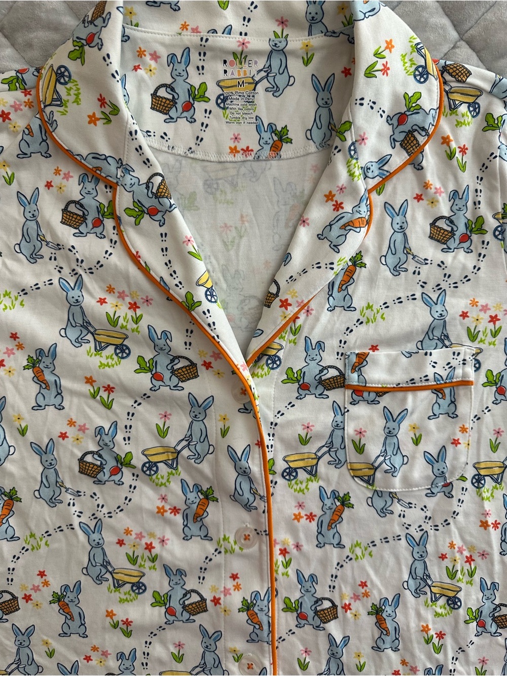 Hoppy Spring Rabbit Bunny Pajama Set - Picture 3 of 4
